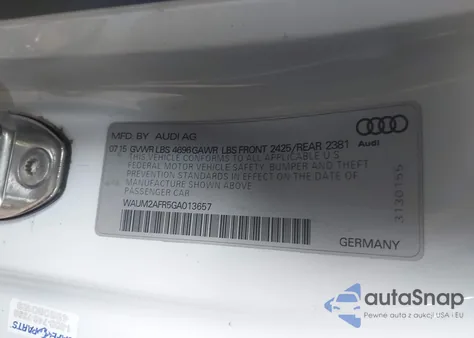 2016 Audi A5 2.0T Premium from USA, damaged, VIN WAUM2AFR5GA013657